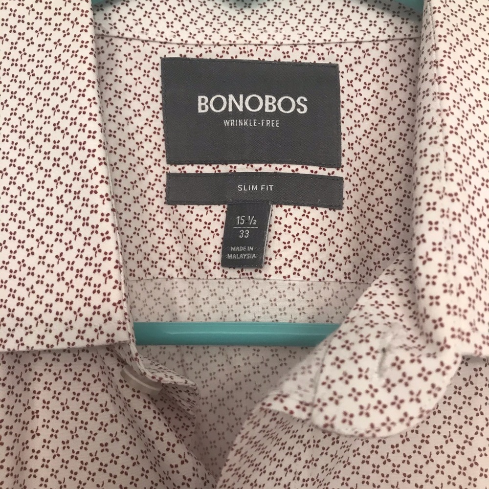 Men’s Bonobos Slim Fit 100% Cotton Shirt - Size 15.5 / 33 - Picture 3 of 7